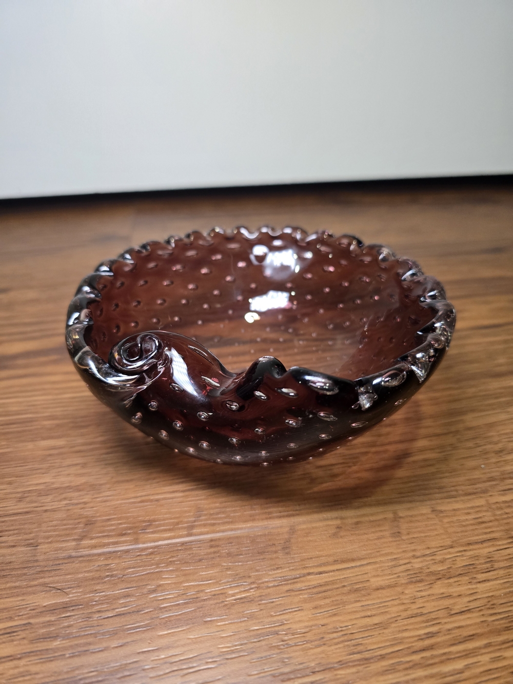 Murano Purple Hobnail Glass Bowl - Decorative Murano Vase